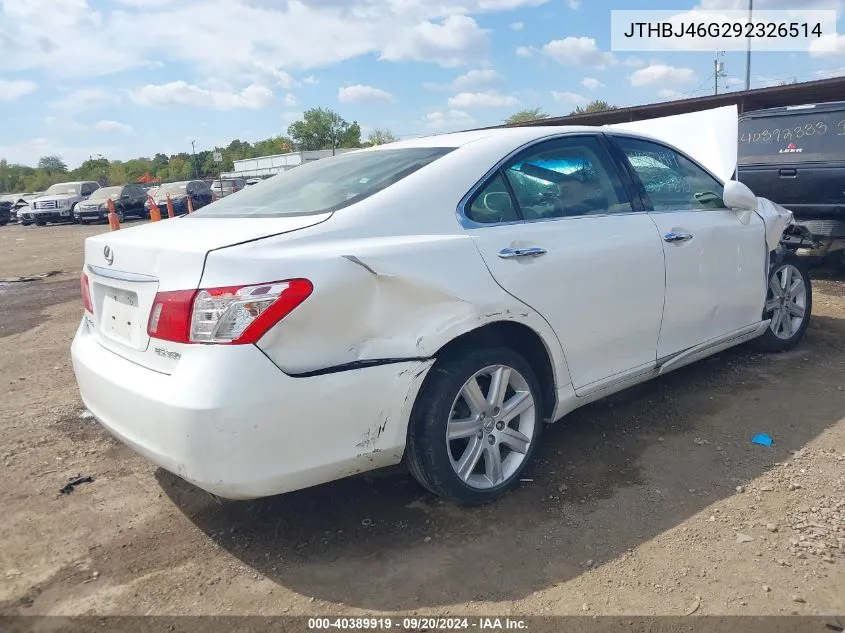 2009 Lexus Es 350 VIN: JTHBJ46G292326514 Lot: 40389919