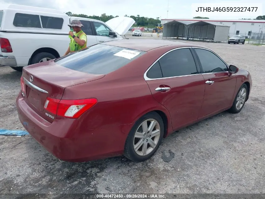 2009 Lexus Es 350 VIN: JTHBJ46G592327477 Lot: 40472450