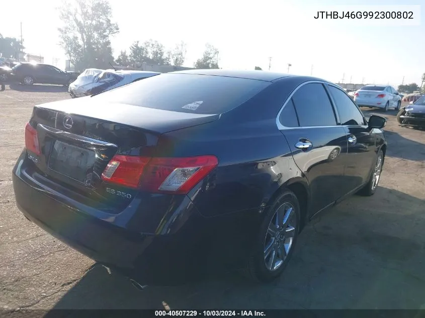 2009 Lexus Es 350 VIN: JTHBJ46G992300802 Lot: 40507229