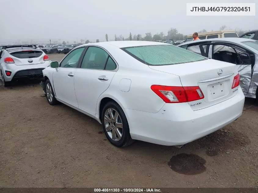 2009 Lexus Es 350 VIN: JTHBJ46G792320451 Lot: 40511303