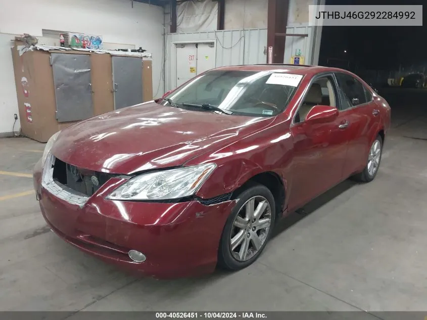 2009 Lexus Es 350 VIN: JTHBJ46G292284992 Lot: 40526451