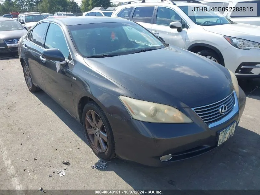 2009 Lexus Es 350 VIN: JTHBJ46G092288815 Lot: 40540151