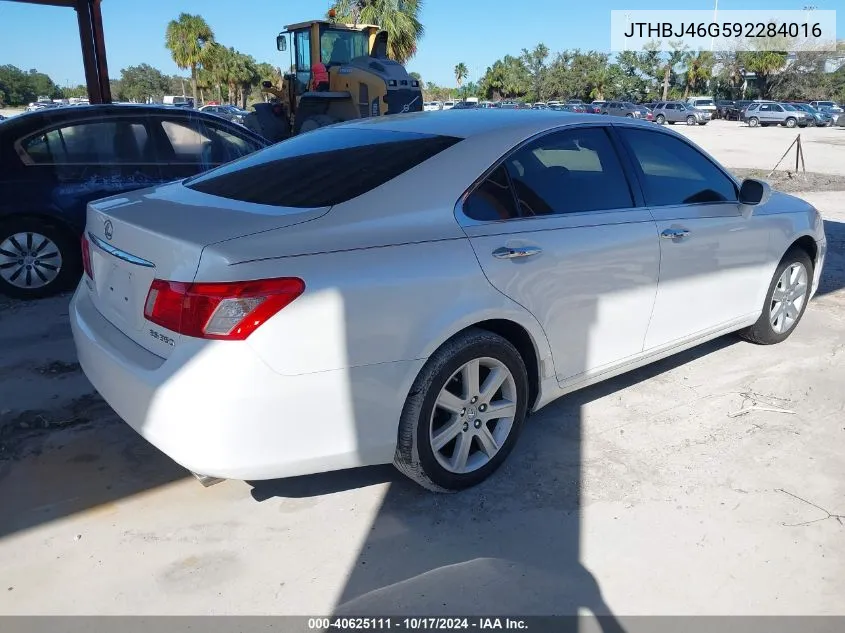 2009 Lexus Es 350 350 VIN: JTHBJ46G592284016 Lot: 40625111