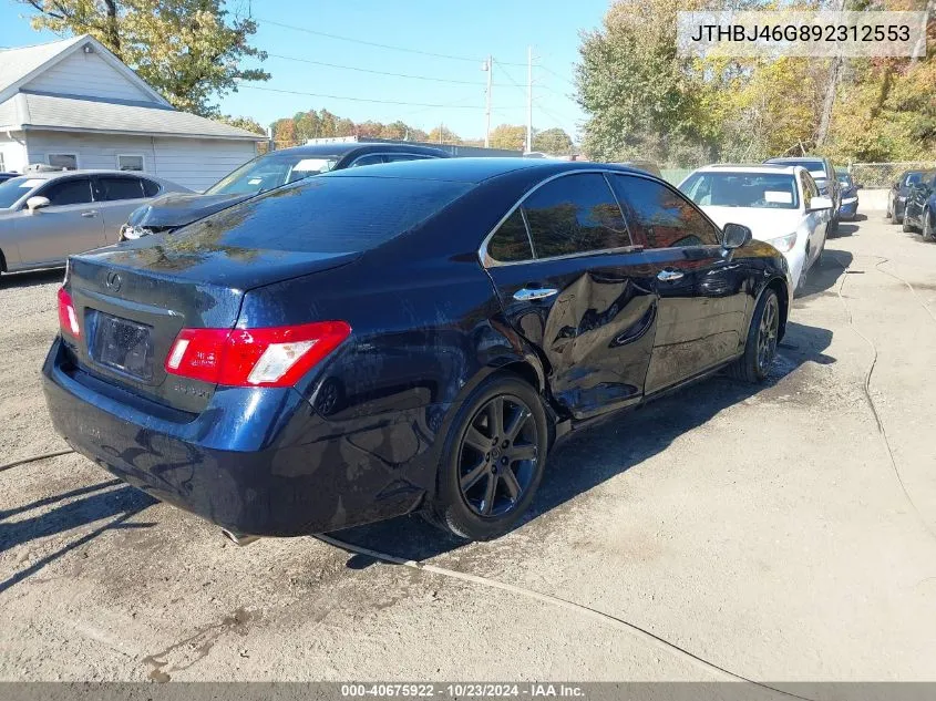 2009 Lexus Es 350 VIN: JTHBJ46G892312553 Lot: 40675922