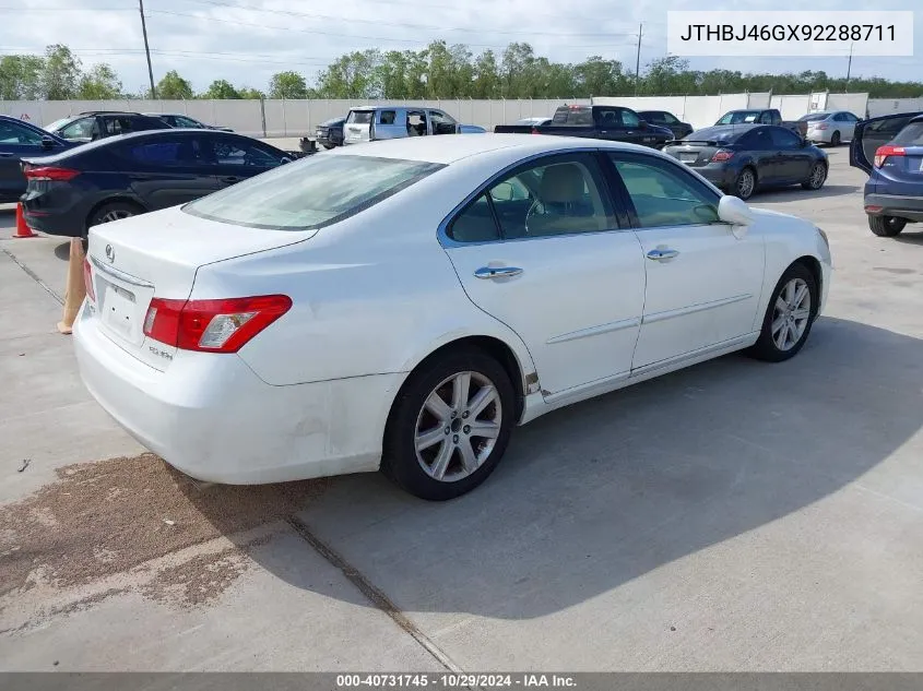 2009 Lexus Es 350 VIN: JTHBJ46GX92288711 Lot: 40731745