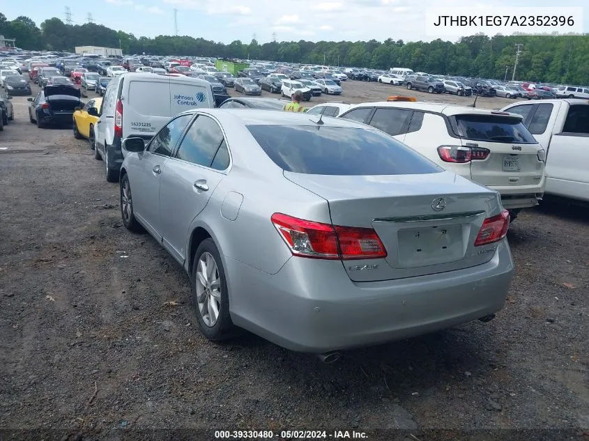 2010 Lexus Es 350 VIN: JTHBK1EG7A2352396 Lot: 39330480