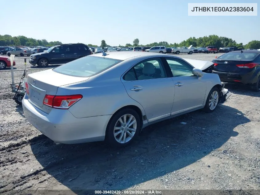 2010 Lexus Es 350 VIN: JTHBK1EG0A2383604 Lot: 39482420