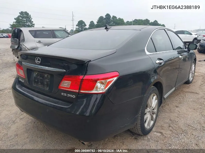 2010 Lexus Es 350 VIN: JTHBK1EG6A2388189 Lot: 39599782