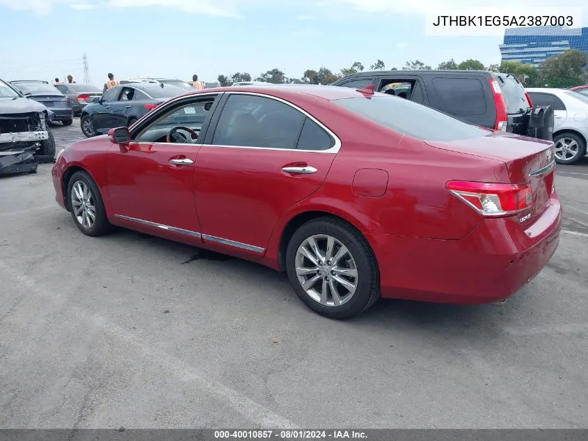 JTHBK1EG5A2387003 2010 Lexus Es 350