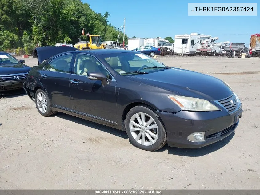 2010 Lexus Es 350 VIN: JTHBK1EG0A2357424 Lot: 40113241