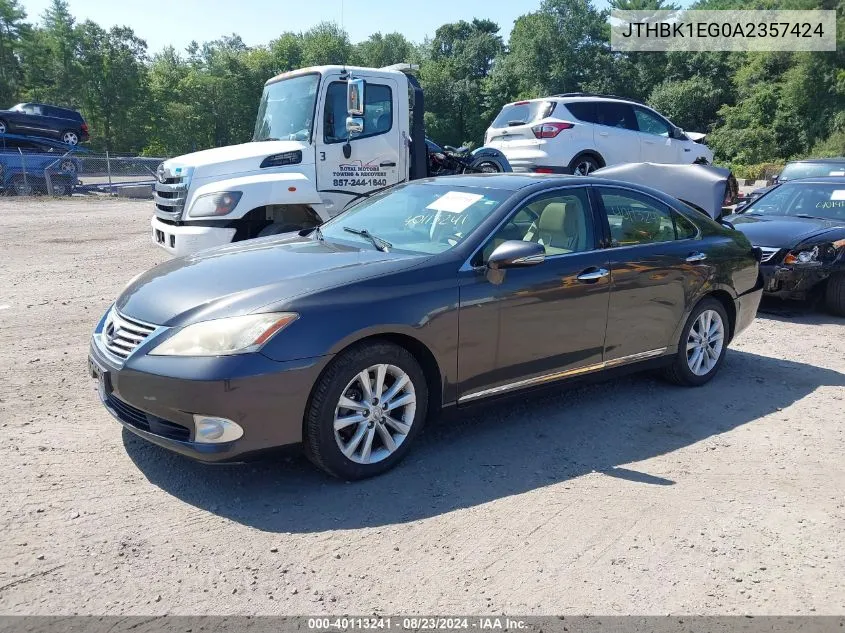 2010 Lexus Es 350 VIN: JTHBK1EG0A2357424 Lot: 40113241