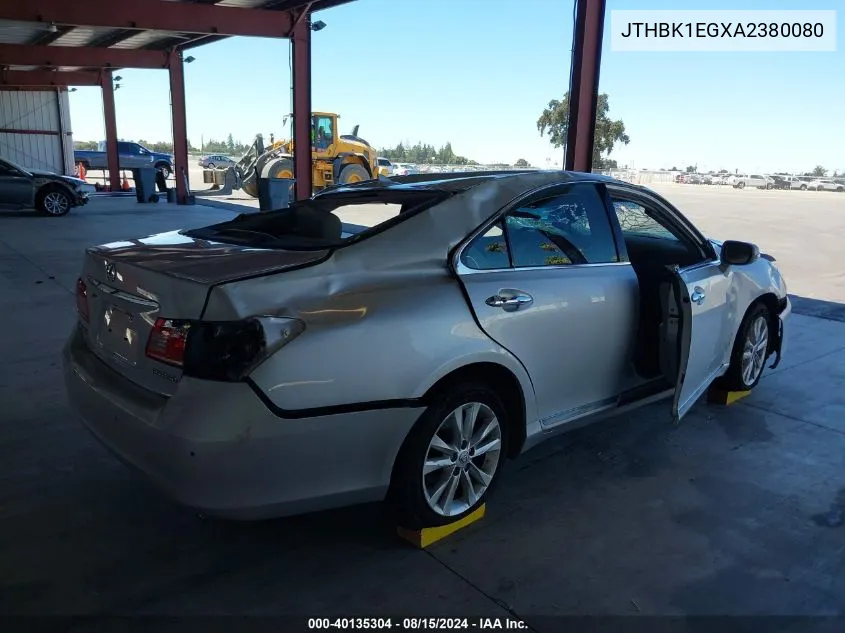 2010 Lexus Es 350 VIN: JTHBK1EGXA2380080 Lot: 40135304