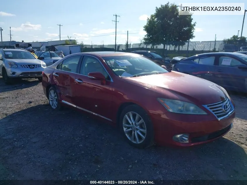 2010 Lexus Es 350 VIN: JTHBK1EGXA2350240 Lot: 40144023