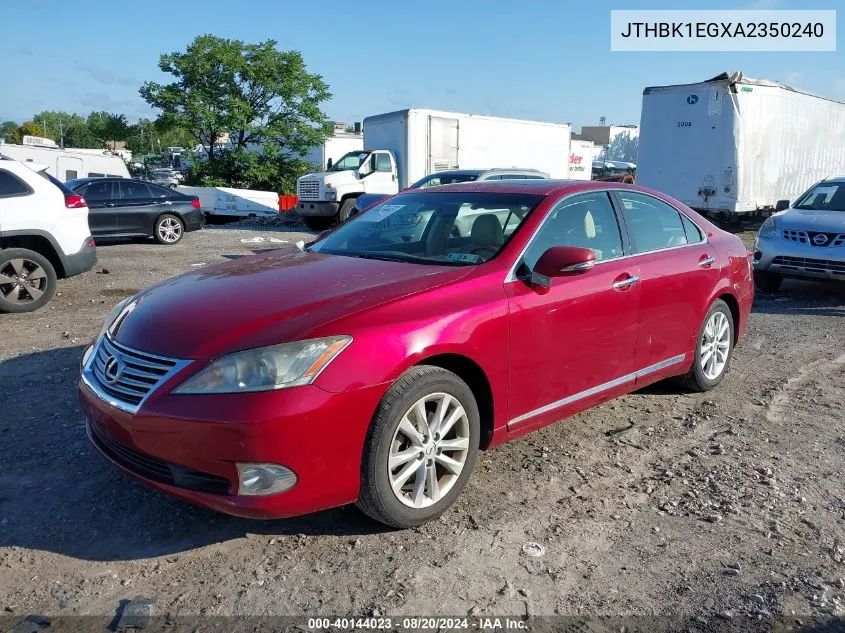 2010 Lexus Es 350 VIN: JTHBK1EGXA2350240 Lot: 40144023