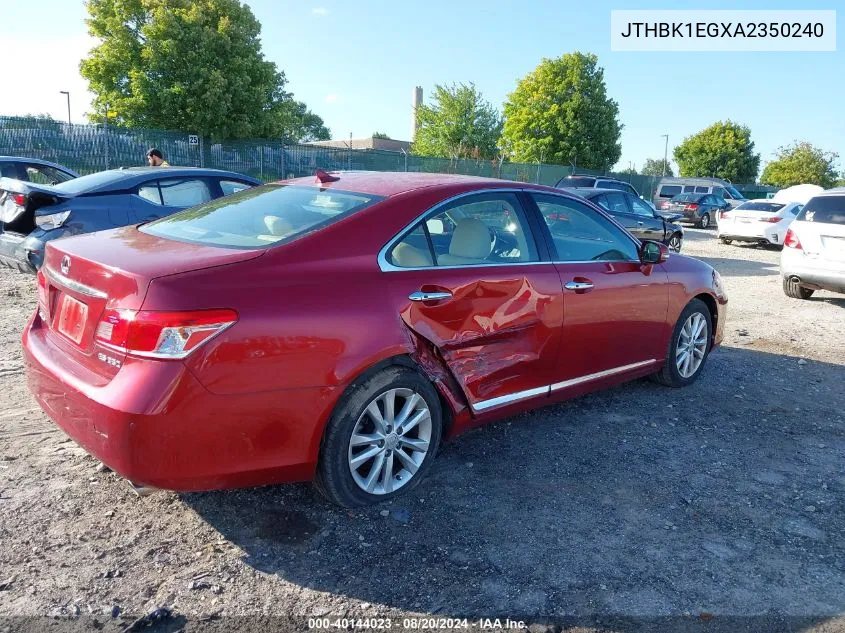 2010 Lexus Es 350 VIN: JTHBK1EGXA2350240 Lot: 40144023