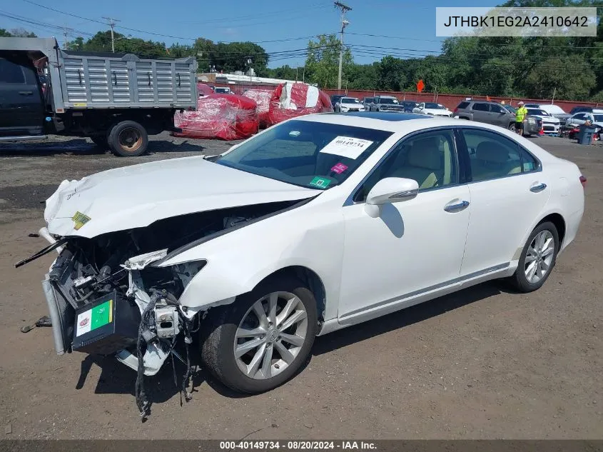 2010 Lexus Es 350 VIN: JTHBK1EG2A2410642 Lot: 40149734