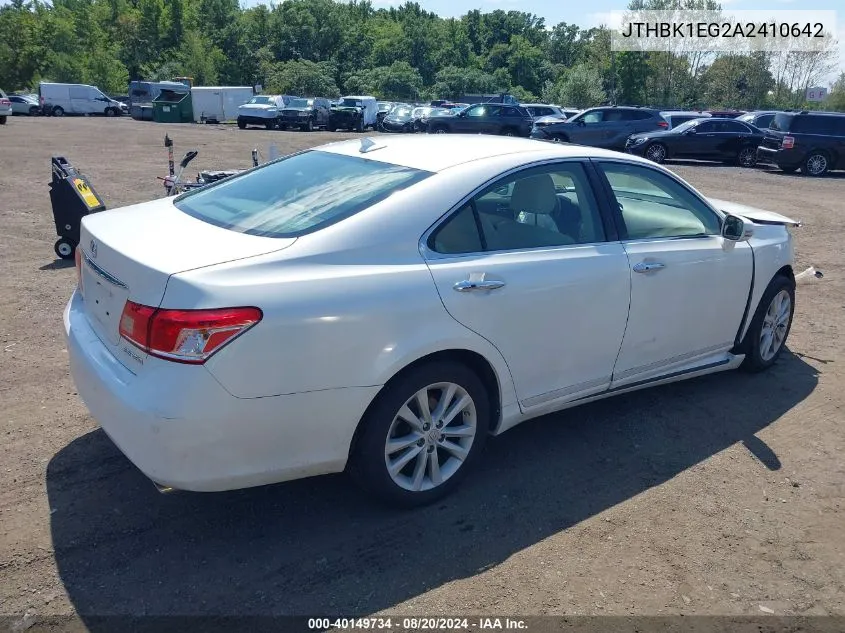 2010 Lexus Es 350 VIN: JTHBK1EG2A2410642 Lot: 40149734