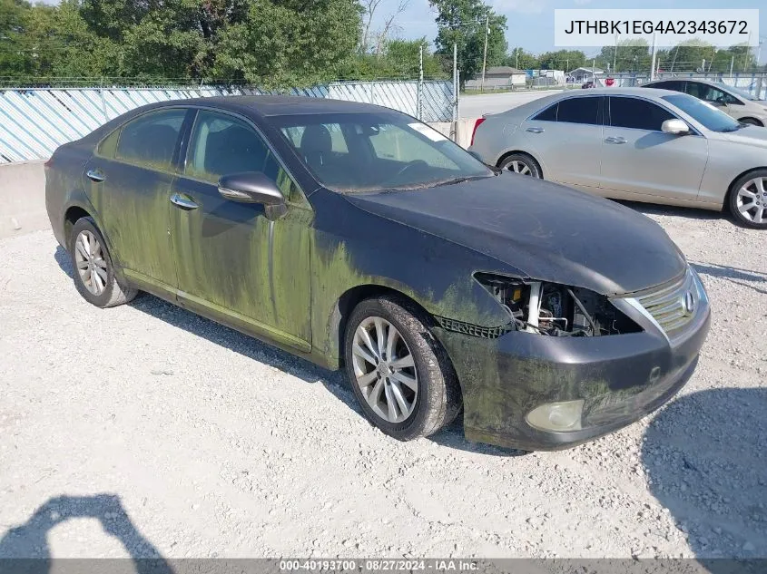 JTHBK1EG4A2343672 2010 Lexus Es 350