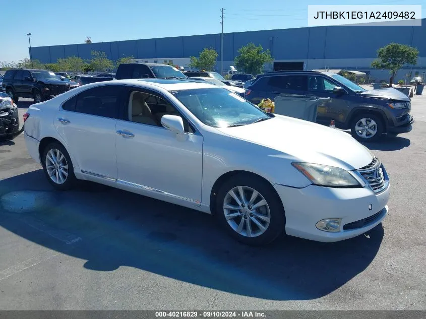 2010 Lexus Es 350 VIN: JTHBK1EG1A2409482 Lot: 40216829