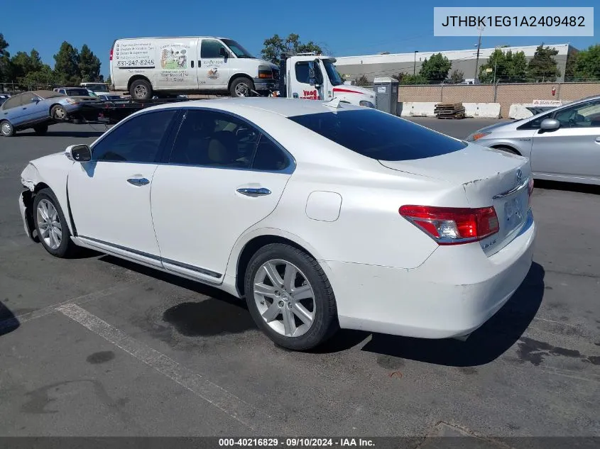 2010 Lexus Es 350 VIN: JTHBK1EG1A2409482 Lot: 40216829