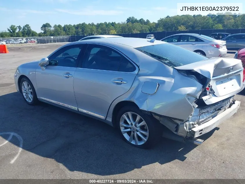 2010 Lexus Es 350 VIN: JTHBK1EG0A2379522 Lot: 40227724