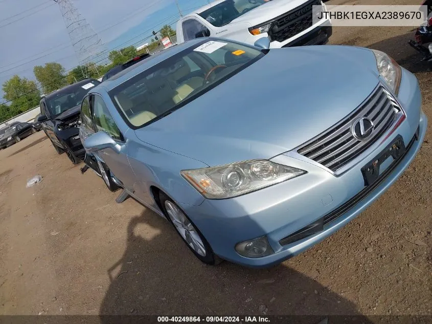 2010 Lexus Es 350 VIN: JTHBK1EGXA2389670 Lot: 40249864