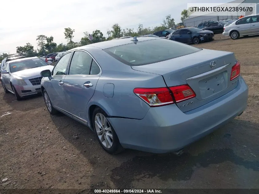 JTHBK1EGXA2389670 2010 Lexus Es 350