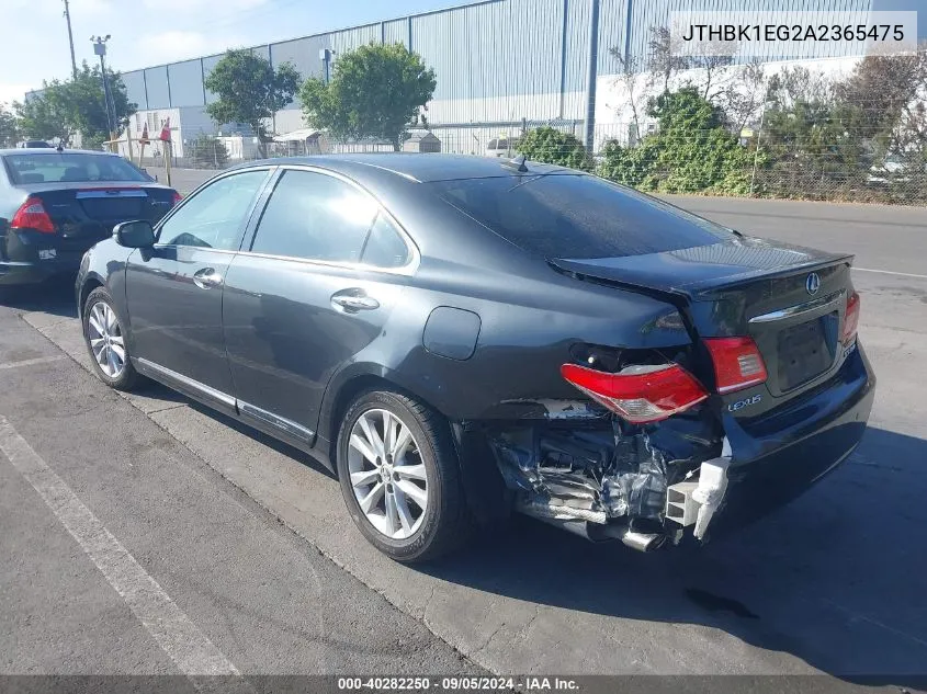 2010 Lexus Es 350 VIN: JTHBK1EG2A2365475 Lot: 40282250