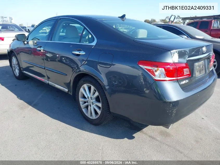 JTHBK1EG2A2409331 2010 Lexus Es 350