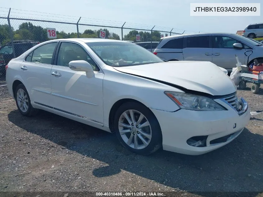 2010 Lexus Es 350 VIN: JTHBK1EG3A2398940 Lot: 40310486