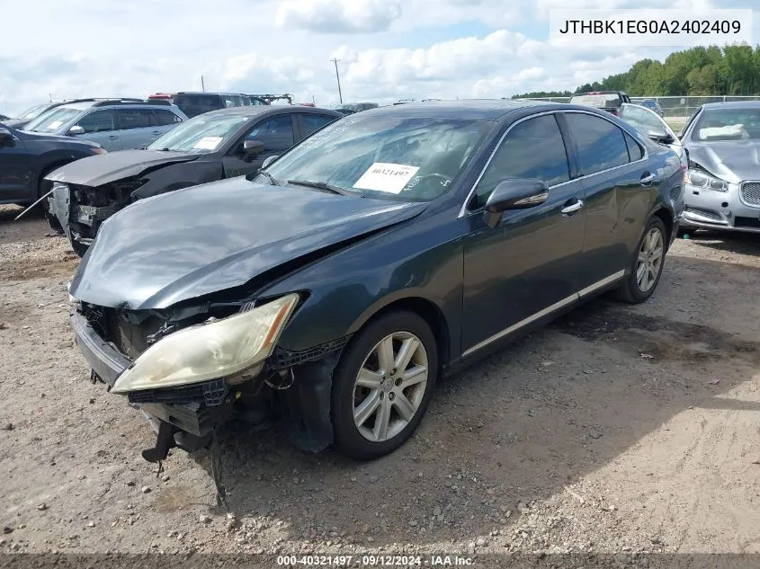 2010 Lexus Es 350 VIN: JTHBK1EG0A2402409 Lot: 40321497