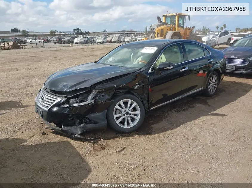 2010 Lexus Es 350 VIN: JTHBK1EGXA2367958 Lot: 40349876