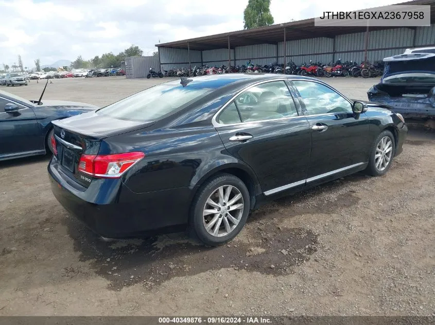 2010 Lexus Es 350 VIN: JTHBK1EGXA2367958 Lot: 40349876