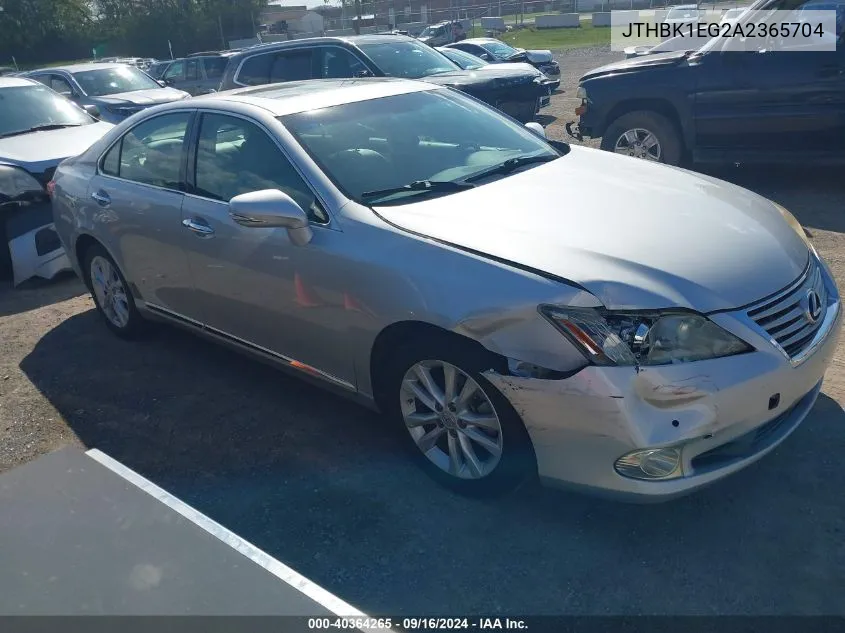 2010 Lexus Es 350 VIN: JTHBK1EG2A2365704 Lot: 40364265