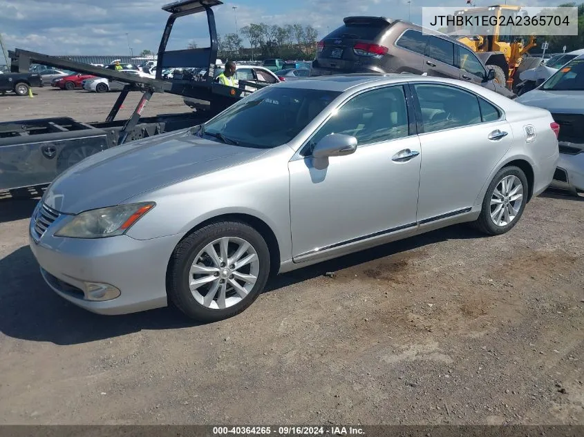 2010 Lexus Es 350 VIN: JTHBK1EG2A2365704 Lot: 40364265