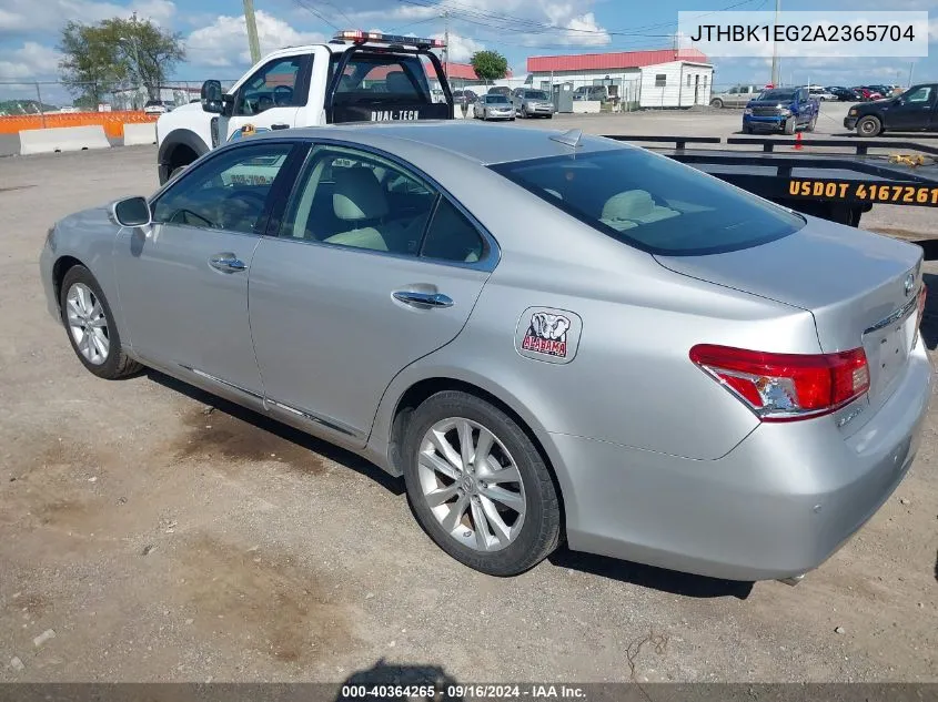 JTHBK1EG2A2365704 2010 Lexus Es 350