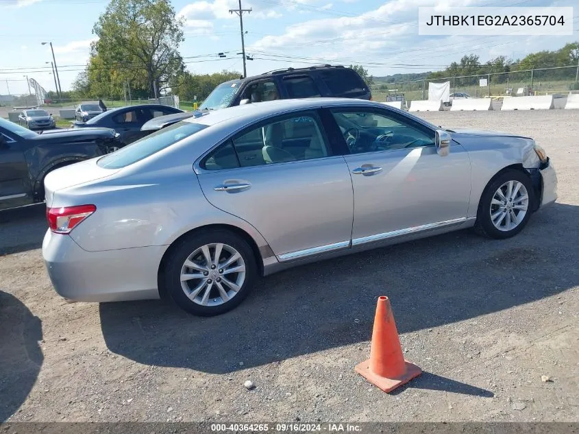 2010 Lexus Es 350 VIN: JTHBK1EG2A2365704 Lot: 40364265