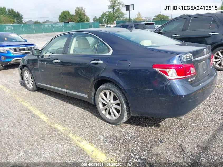 2010 Lexus Es 350 VIN: JTHBK1EG5A2412515 Lot: 40379726