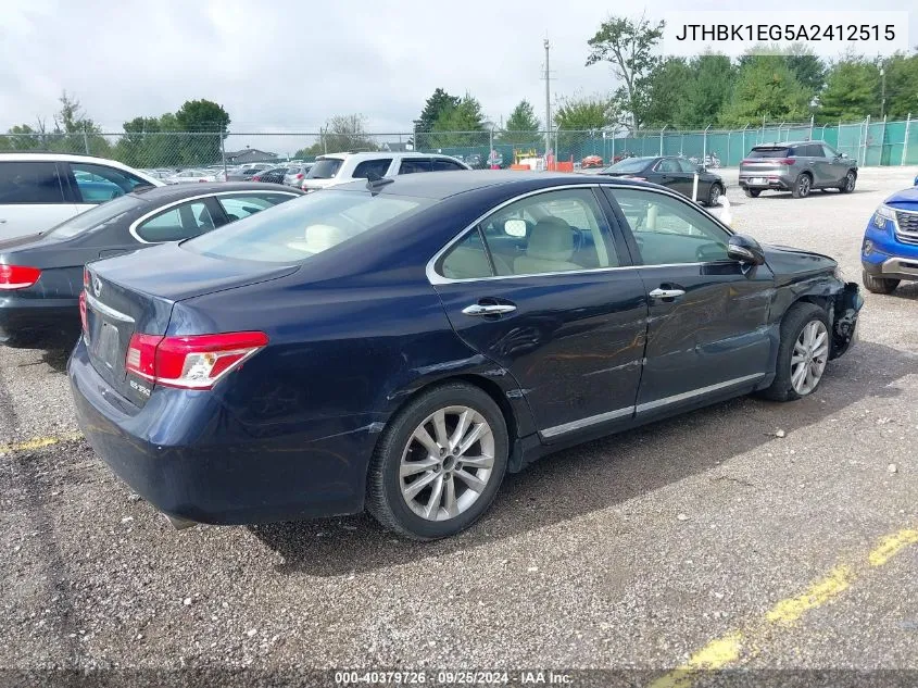 2010 Lexus Es 350 VIN: JTHBK1EG5A2412515 Lot: 40379726