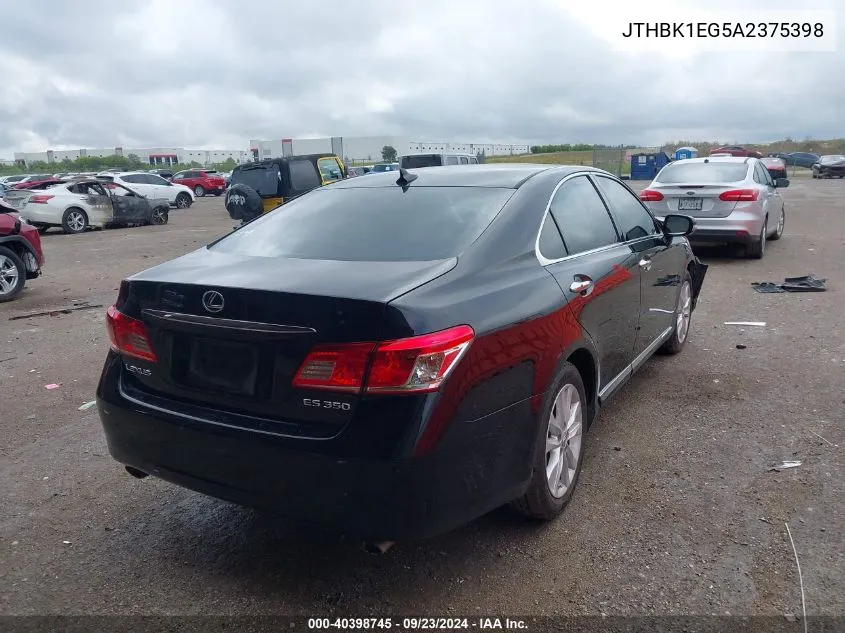 2010 Lexus Es 350 VIN: JTHBK1EG5A2375398 Lot: 40398745