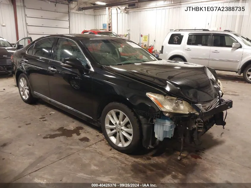 2010 Lexus Es 350 VIN: JTHBK1EG7A2388735 Lot: 40425376