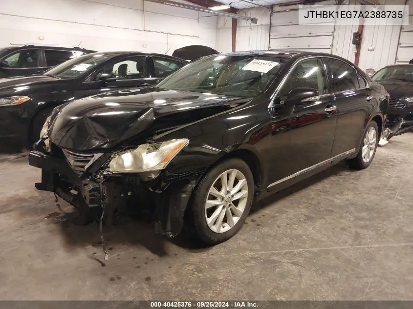 2010 Lexus Es 350 VIN: JTHBK1EG7A2388735 Lot: 40425376