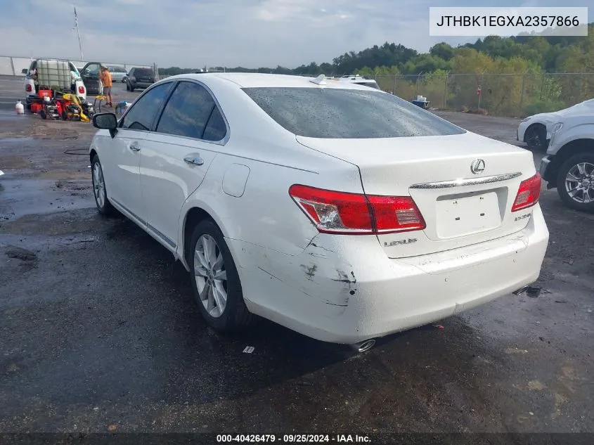 2010 Lexus Es 350 VIN: JTHBK1EGXA2357866 Lot: 40426479