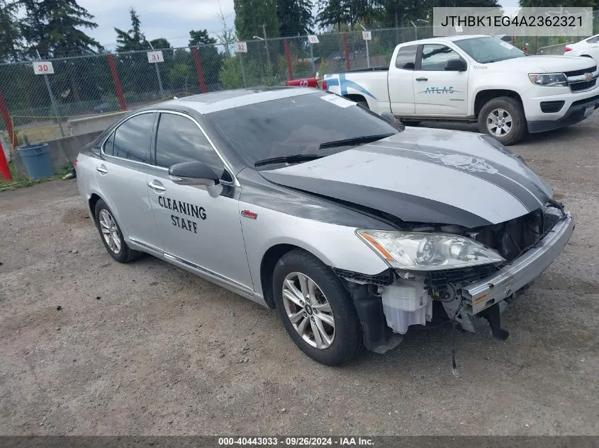 2010 Lexus Es 350 VIN: JTHBK1EG4A2362321 Lot: 40443033