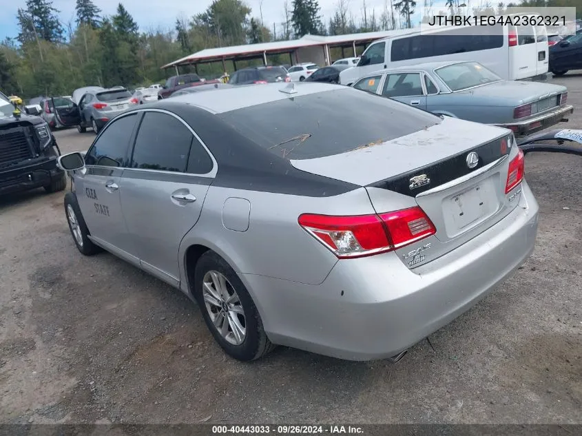 JTHBK1EG4A2362321 2010 Lexus Es 350