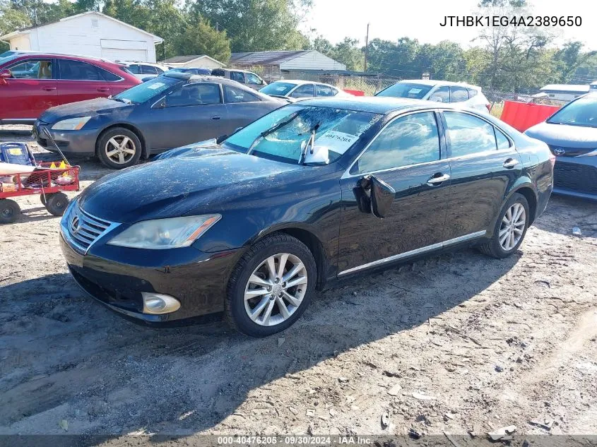 2010 Lexus Es 350 VIN: JTHBK1EG4A2389650 Lot: 40476205