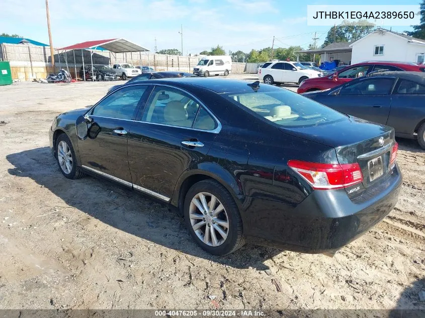 2010 Lexus Es 350 VIN: JTHBK1EG4A2389650 Lot: 40476205