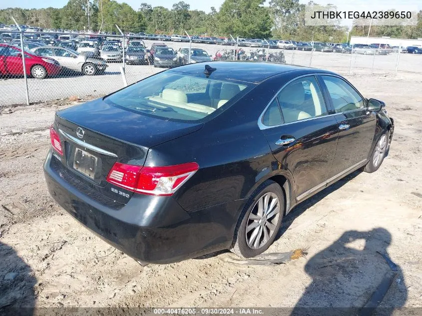 2010 Lexus Es 350 VIN: JTHBK1EG4A2389650 Lot: 40476205