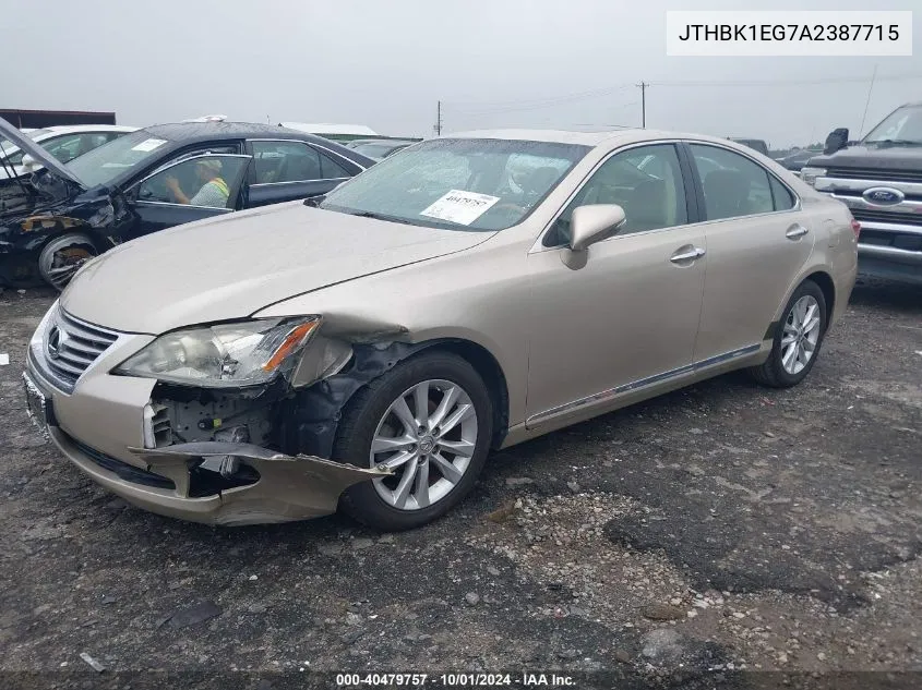 2010 Lexus Es 350 VIN: JTHBK1EG7A2387715 Lot: 40479757