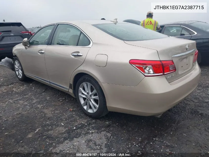 2010 Lexus Es 350 VIN: JTHBK1EG7A2387715 Lot: 40479757